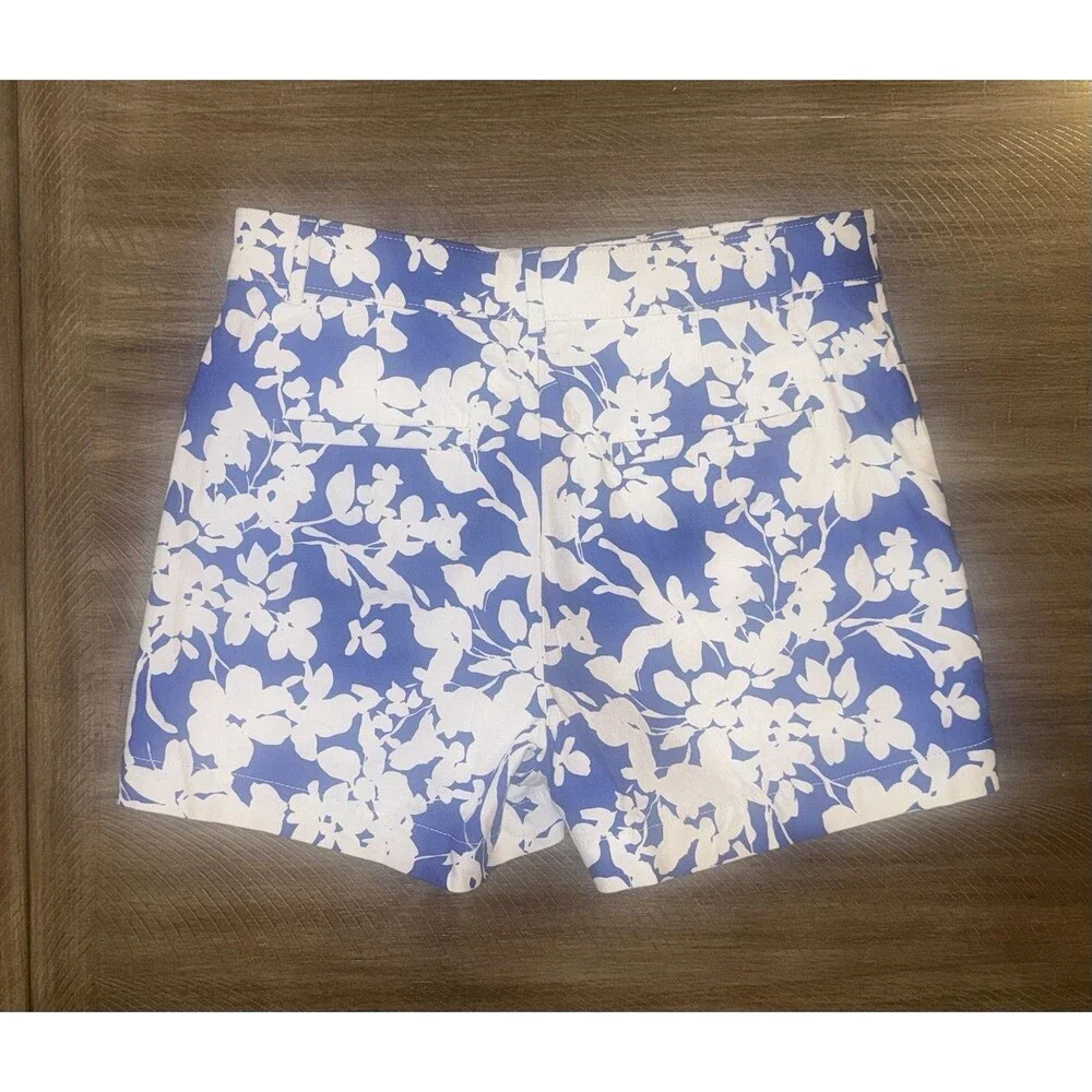 LOFT Ann Taylor The Palmer Short Royal Blue & White Floral Cotton Shorts Size 6